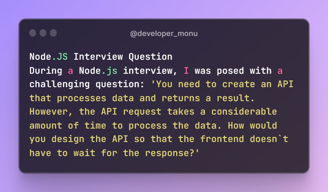 developer_monu's tweet image. #NodeJS #interview #InterviewQuestion