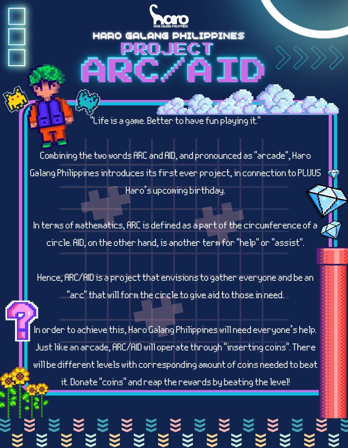 harogalangph's tweet photo. HEADS UP! PUT YOUR GAME FACE ON! 👾
PROJECT ARC/AID is now open!
Join us and help us reach the goals for our dino!
🎮
Click the link to join the quest: https://t.co/3GLqxKJeW9
#HARBday #ARCAID #PLUUSHaro #PLUUS https://t.co/JN3sce9vJm