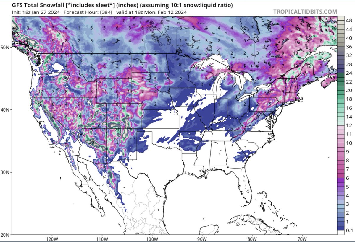 OscarsWild1's tweet image. Now #WeatherModels are showing a build up from early February of #snowfall and that by the 12th the #snow will be significant in the US 

POW on YT says the cold is likely to continue until the end of the month