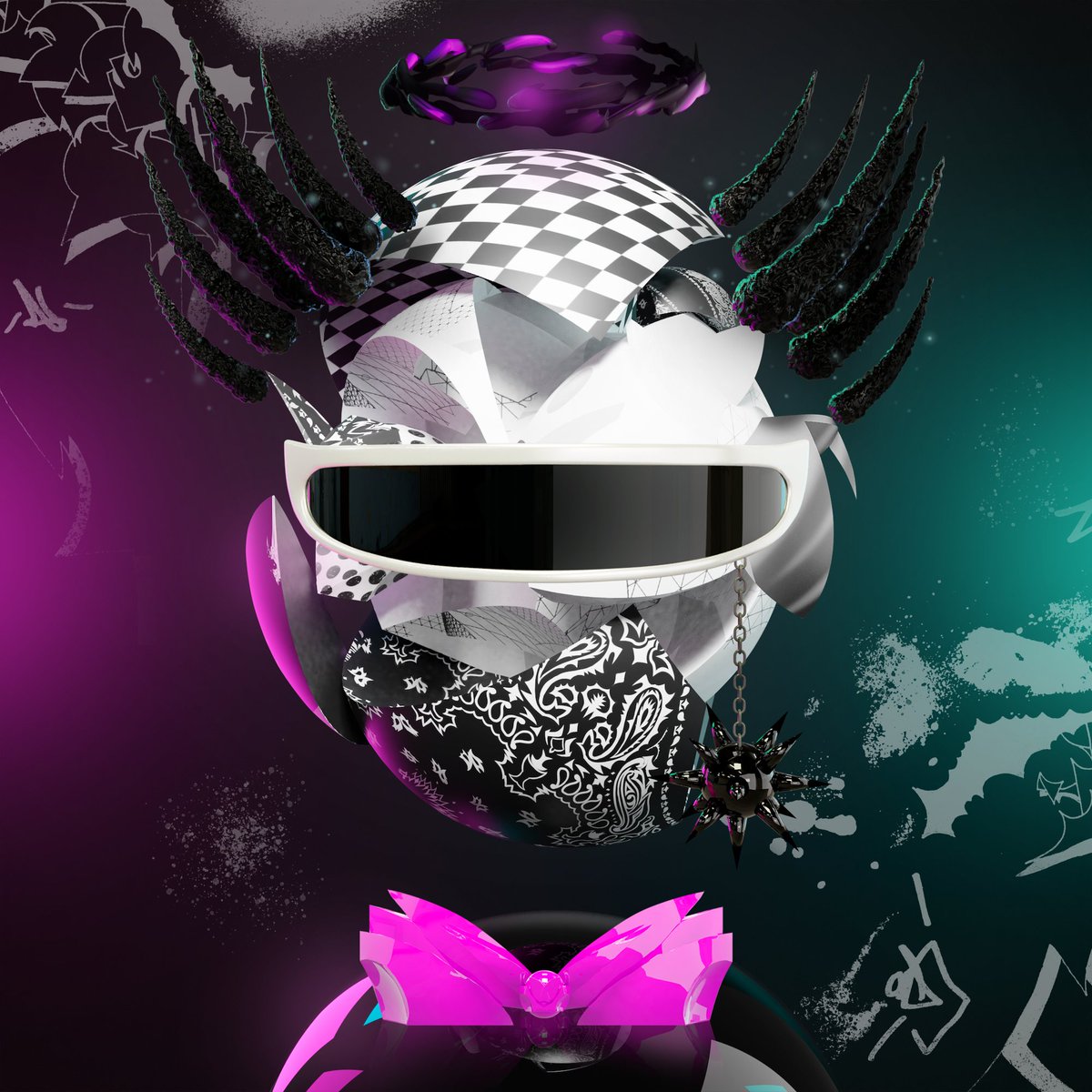 Mr_DAAA_'s tweet photo. Mr. Daaa #5
-
This character lives in illegal groups of metaverses. His glasses hide his identity and his faction affiliation is distinguished by hellish horns with a black halo.
-
Background: Dudles
Body: Butterfly
Face: Bandana
Hat: Hell Horns
Glasses: Chain
-
#NFT #NFTs https://t.co/WNLyGr4vlq
