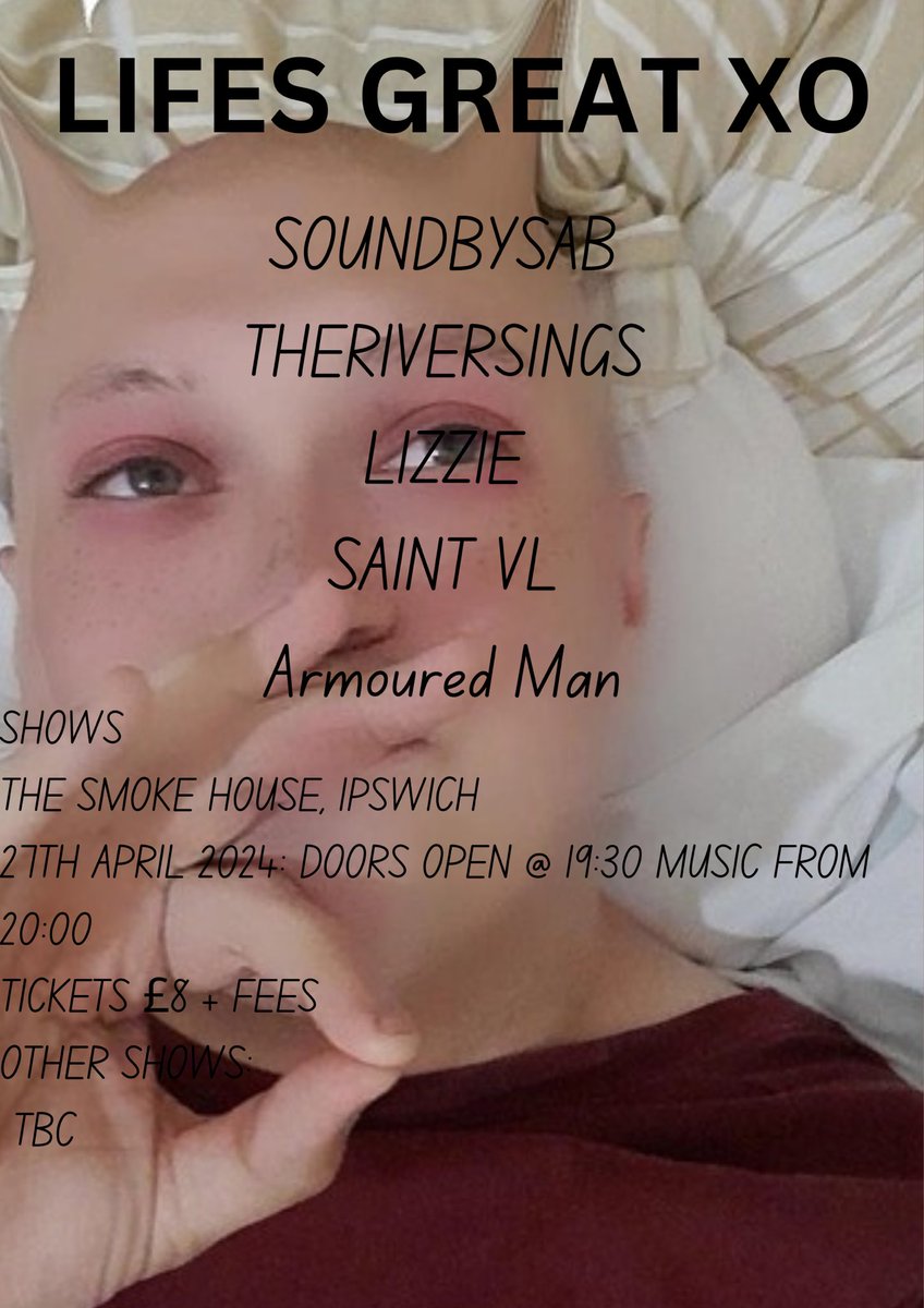 soundbysab's tweet photo. YALL GET TICKETS TO OUR SHOW IN #Ipswich in April! Any shares ect means the most! Link below!

This line up is super diverse and unique, tickets are still 20% off rn!

https://t.co/rcdp81HZPA https://t.co/aWwKXjaLBU