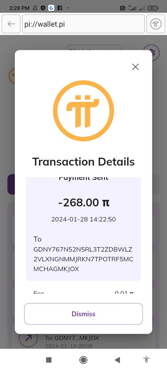 ron123411's tweet photo. @PiBridgeOrg I'm uploading the transaction screenshot. Every transaction which is made by me at that time the wallet address of pi bridge was same but today it was changed. I send it to my previous wallet address. 
My pi bridge account email address: chowdhurysubhankar1995@gmail.com https://t.co/8k5grkZ9js