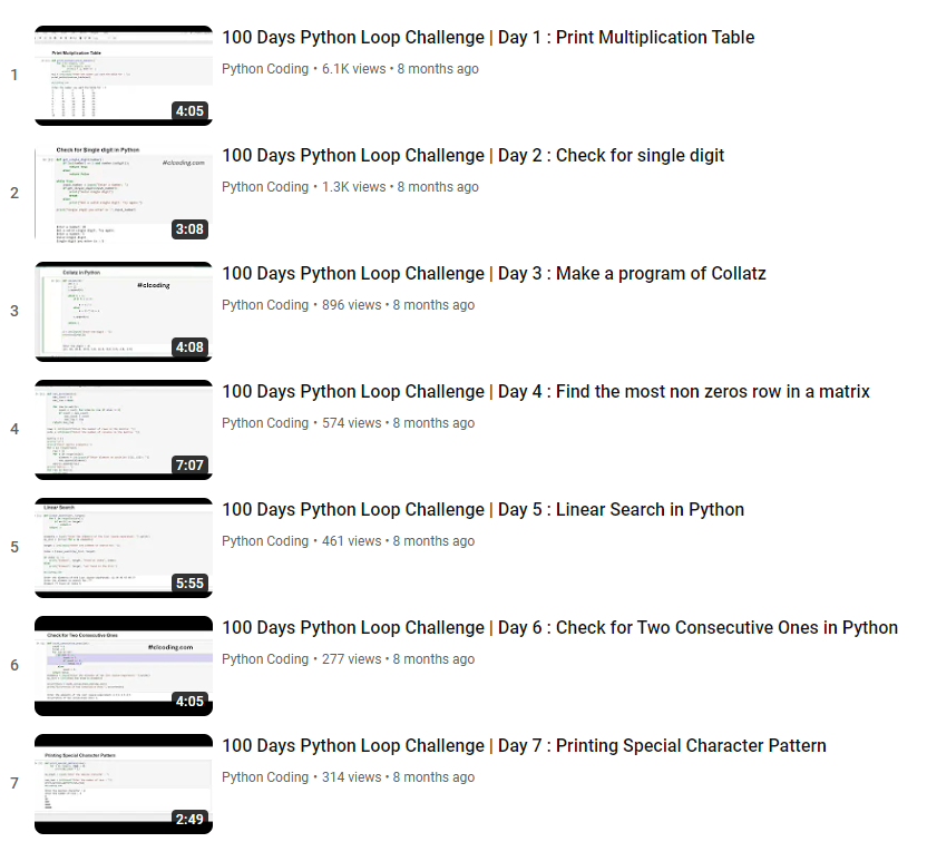 clcoding's tweet image. Free 100 Days Python Loop Challenge bit.ly/3ucSyda