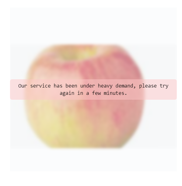 aacorto's tweet photo. @StabilityAI @openuk_uk @EMostaque as of today, error message switched to the familiar, still disappointing  "under heavy demand" one. Let's hope this means @StabilityAI engineers are doing their best to restore the service to normal operation, may their strenuous efforts be blessed https://t.co/CRA2ezm48O