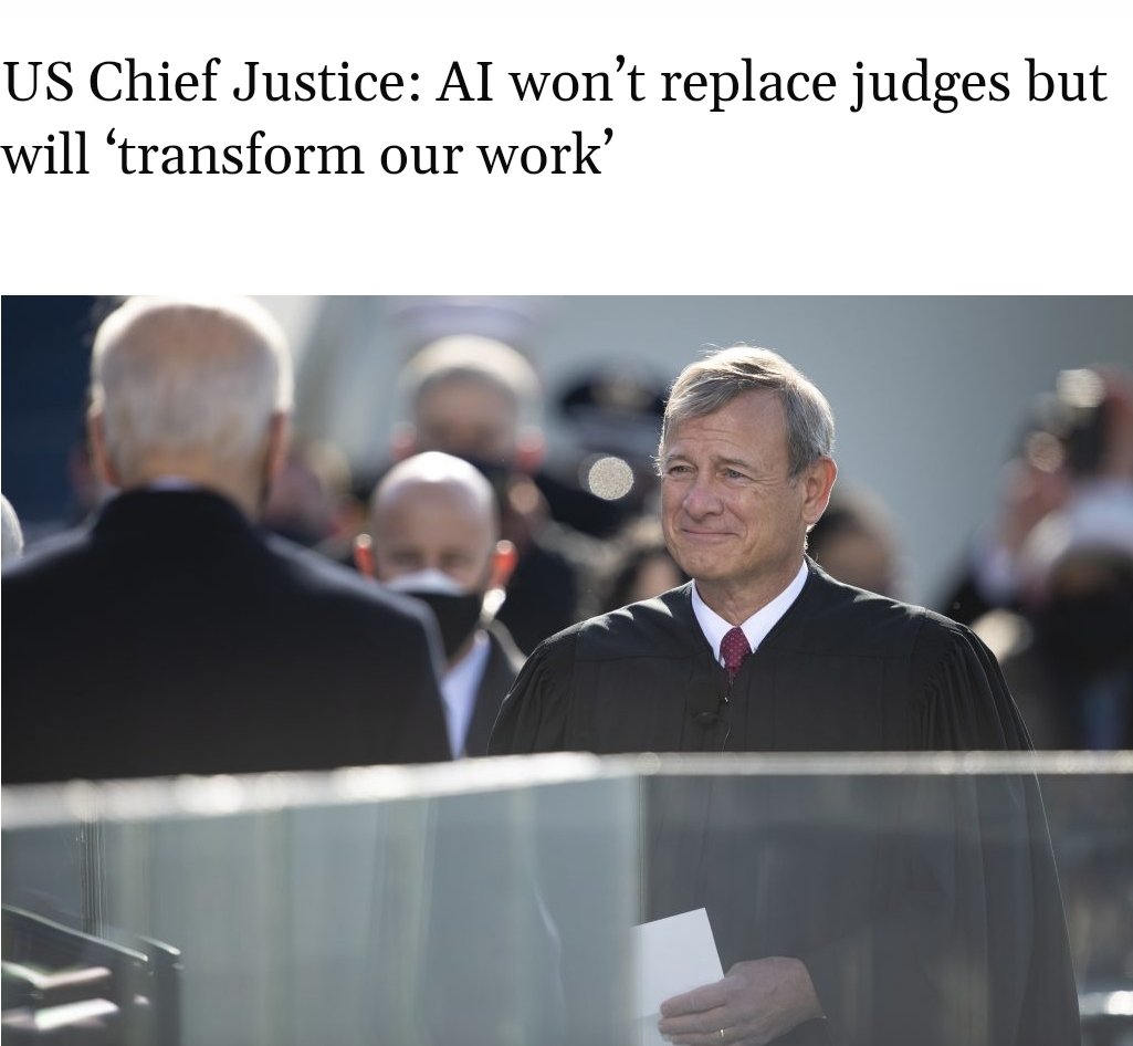 𝐀𝐈 𝐍𝐞𝐰𝐬:

US Chief Justice: AI won’t replace judges but will ‘transform our work’.

#ETH #artificialintelligence #ai #machinelearning #technology #datascience #python #deeplearning #programming #tech #robotics #innovation #bigdata #coding #iot #computerscience #data