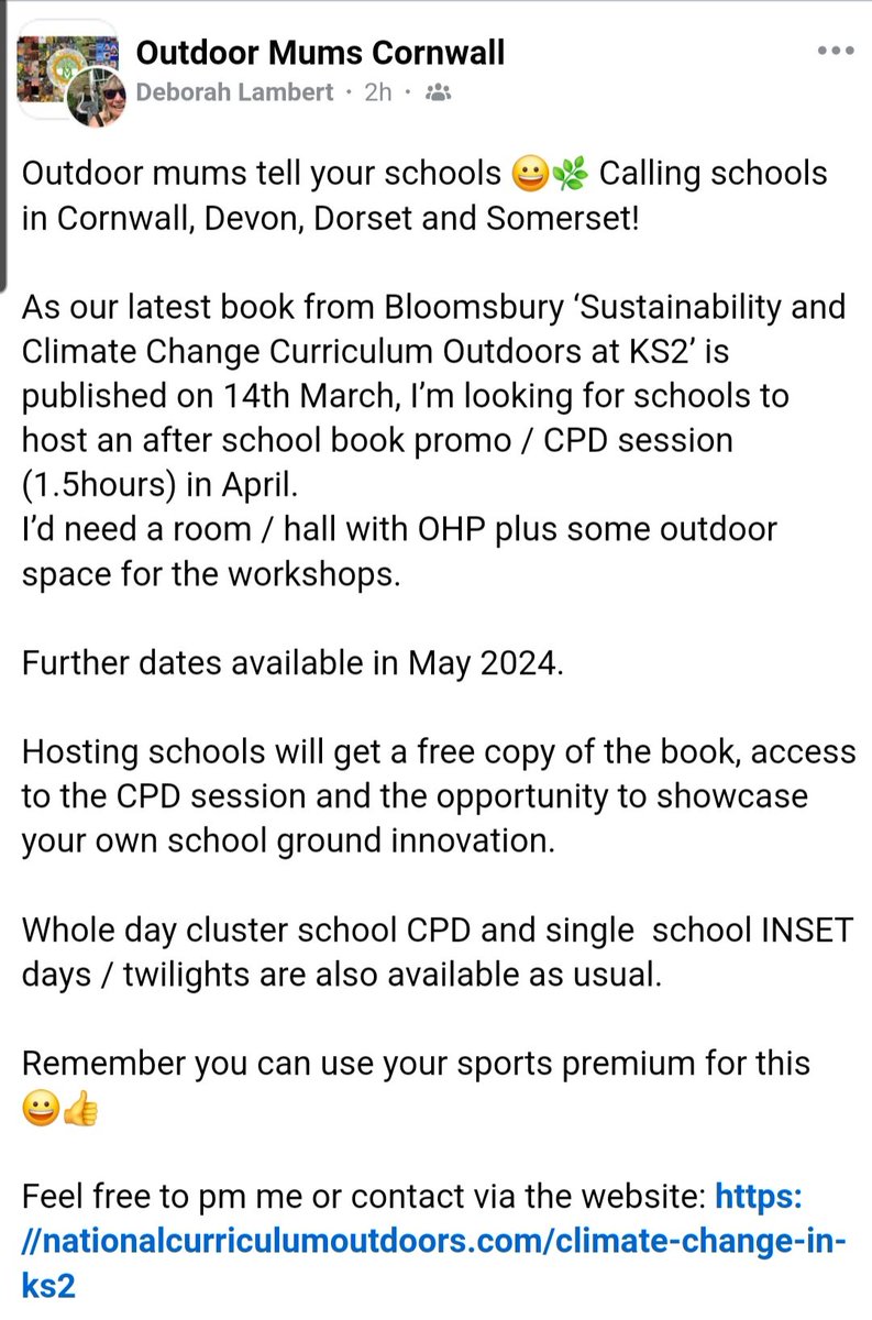 Any schools interested in finding out more about sustainability and climate change as part of the curriculum?