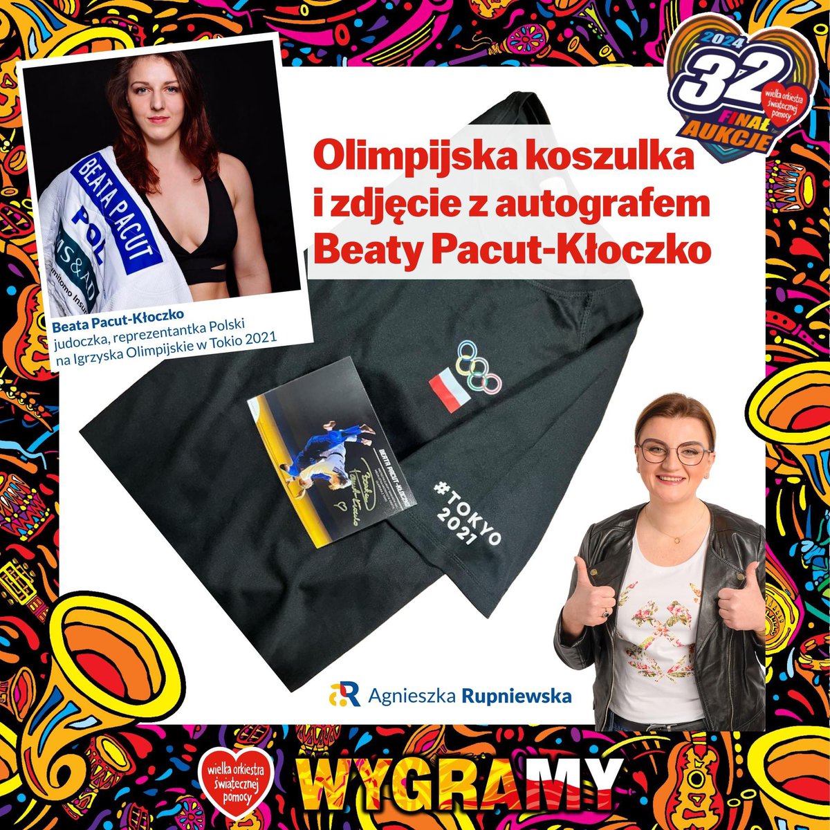 SIEEEEMAAA Zabrze! 🙂

Beata Pacut-Kłoczko (judo) przekazała na moje ręce pamiątkową koszulkę z Igrzysk Olimpijskich #Tokyo2021 podczas których reprezentowała nasz kraj! A ja postanowiłam wystawić ją na aukcję WOŚP - Wielka Orkiestra Świątecznej Pomocy.