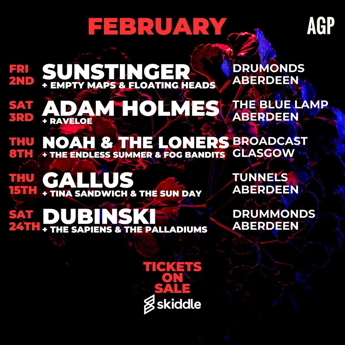 Here’s your reminder of February’s AGP gigs…
🎟️ linktr.ee/agpgigs