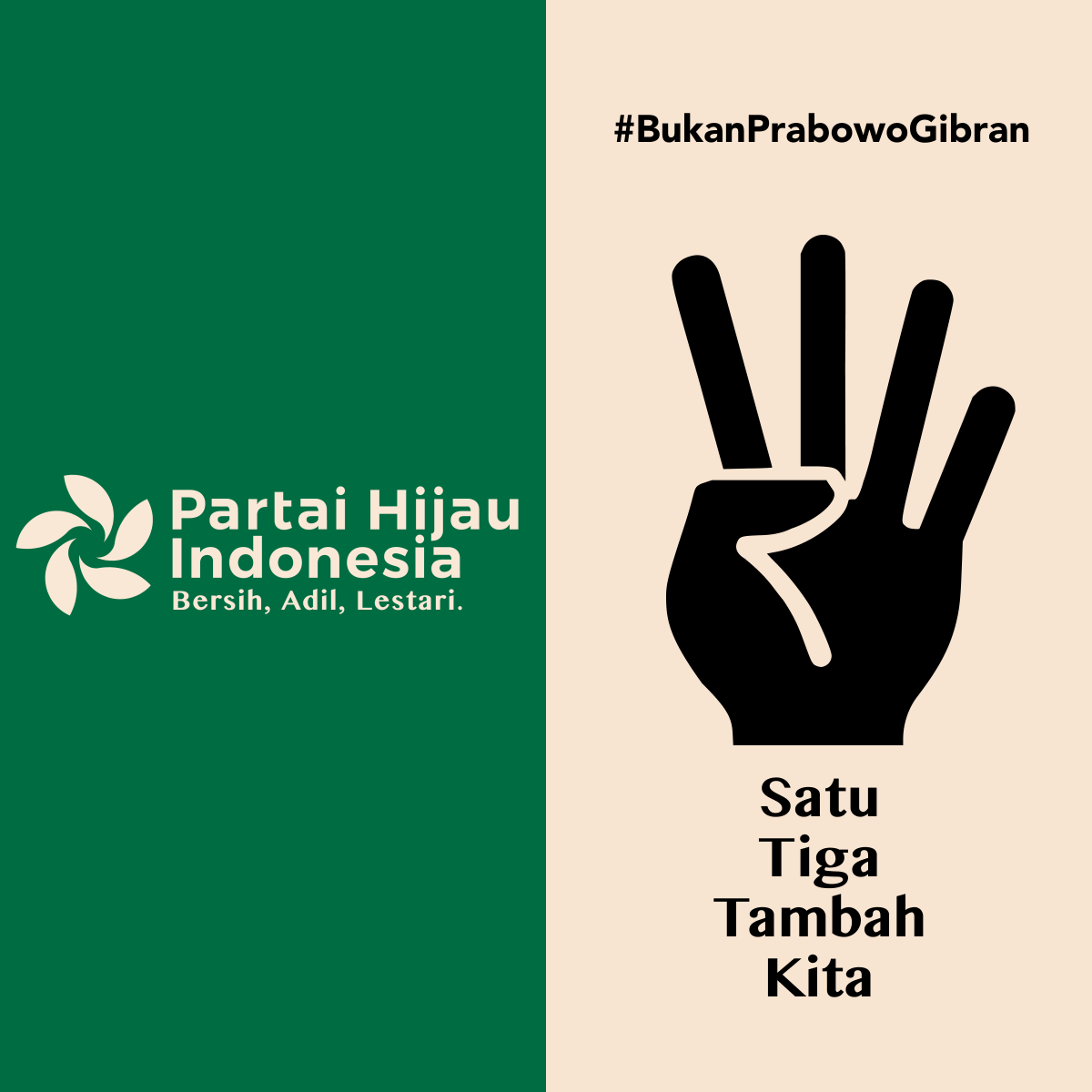 Lawan pilpres satu putaran!  

Serukan solidaritas pada paslon yang masih layak dipilih, dan aspirasikan tuntutan kita kepada paslon yang mengindahkan demokrasi

Pasang twibbon ini twb.nz/bukanprabowogi…
di profilmu, dan serukan dukungan Salam 4 Jari!

#SatuTigaTambahKita