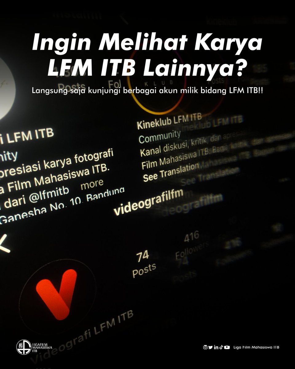 lfmitb's tweet photo. Ingin melihat karya LFM ITB lainnya? Bisa mengunjungi akun Instagram @instalfm @kineklub @videografi

#lfmitb #instalfm #enjoybervideo #kineparty https://t.co/NJws2A76VY