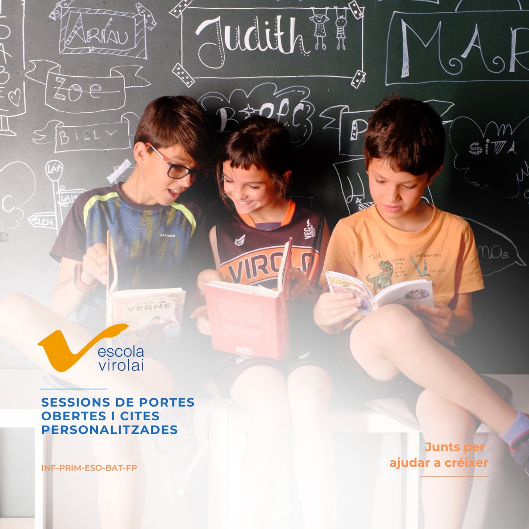 A Escola Virolai trobaràs tota l'oferta educativa que necessites pels teus fills i filles:

✨3 centres d'Infantil
✨2 centres de Primària
✨1 centre d'ESO, Batxillerat i FP

No et perdis aquest mes de febrer les nostres sessions de Portes Obertes!
virolai.com/visita-escola/