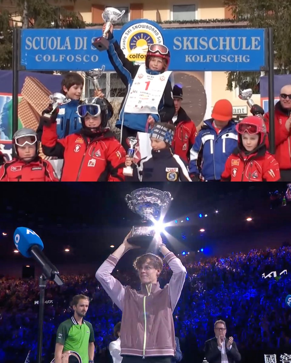 Jannik Sinner at 11 years old ⛷️🏆

Jannik Sinner at 22 years old 🎾🏆
