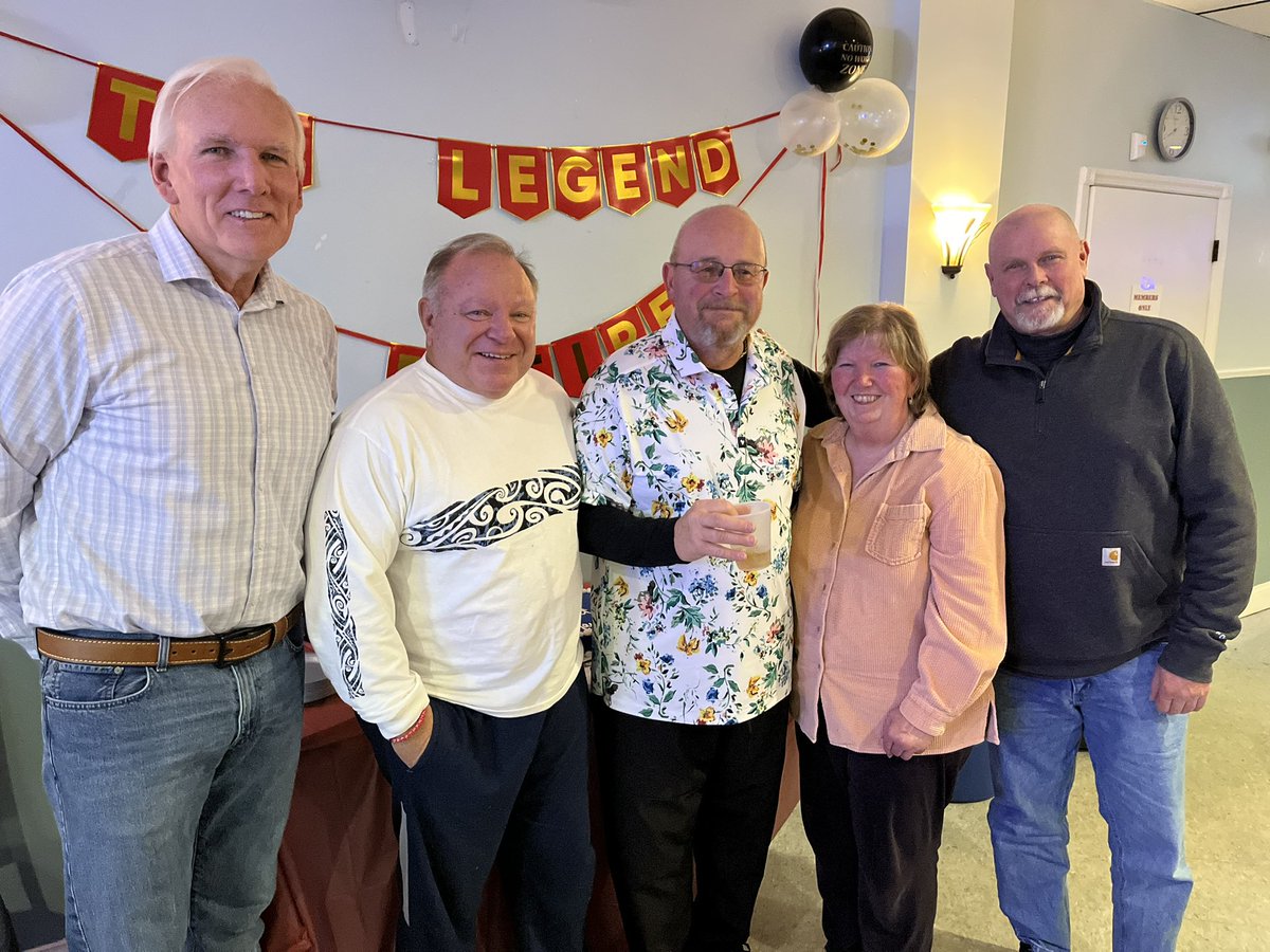 Congrats to lifelong friend and LCMR classmate Frank “Tater” Smith (center) on his retirement from the U.S. Postal Service! As Tater likes to say (after a tequila shot): “Class of ‘76 don’t back down!”
(L to R) Chuck Lear, me, Frank, my wife Karen, Mike Moore.