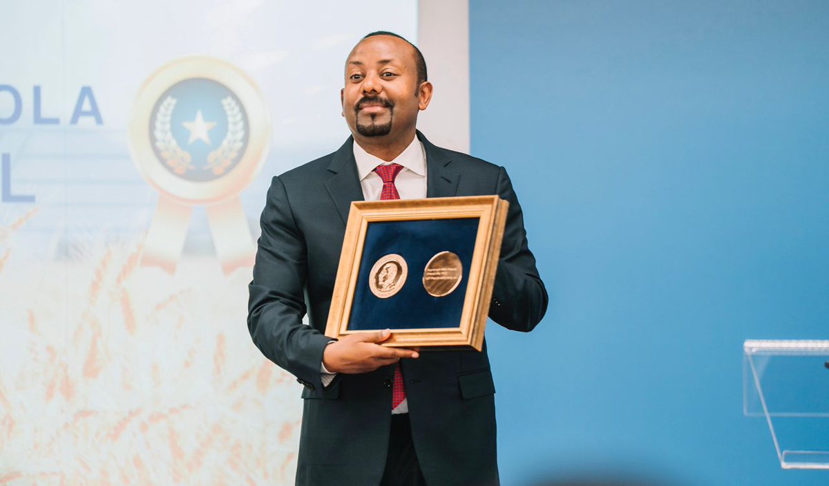 PM @AbiyAhmed has been awarded the prestigious FAO Agricola Medal for his vision & leadership in food security & nutrition. “Witnessing the grace of nature, working and leaving a legacy for the next generation is a noble task that is expected of us” is the message on the Medal.