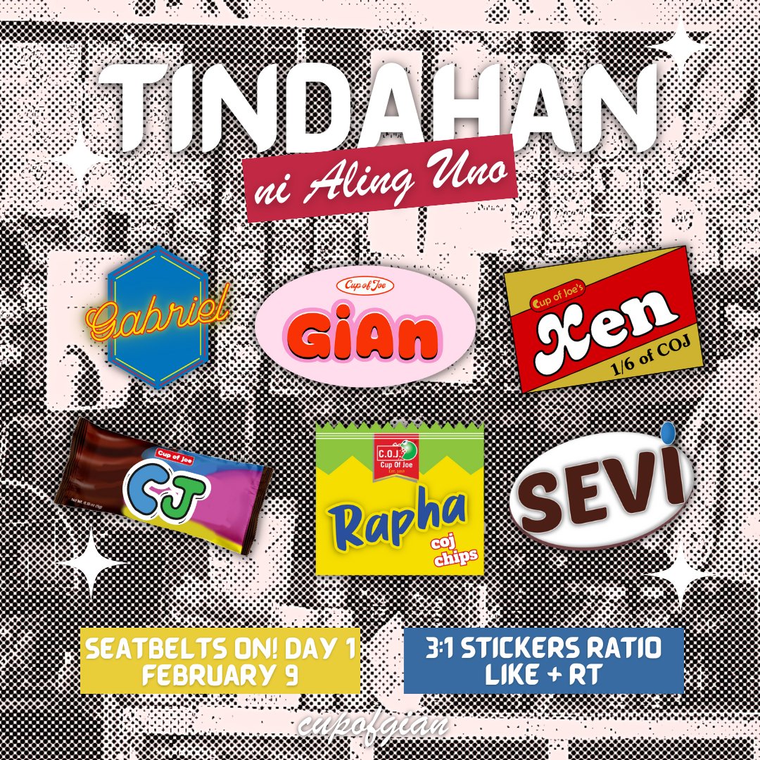 cupofgian's tweet image. 🍬 . . TINDAHAN NI ALING UNO
꒰ fan support by @cupofgian ꒱

– to be given on day 1
– limited quantity !
– like and rt, following is optional
– strictly 3:1
– to be given randomly
– no trades

#SeatbeltsOnCOJ