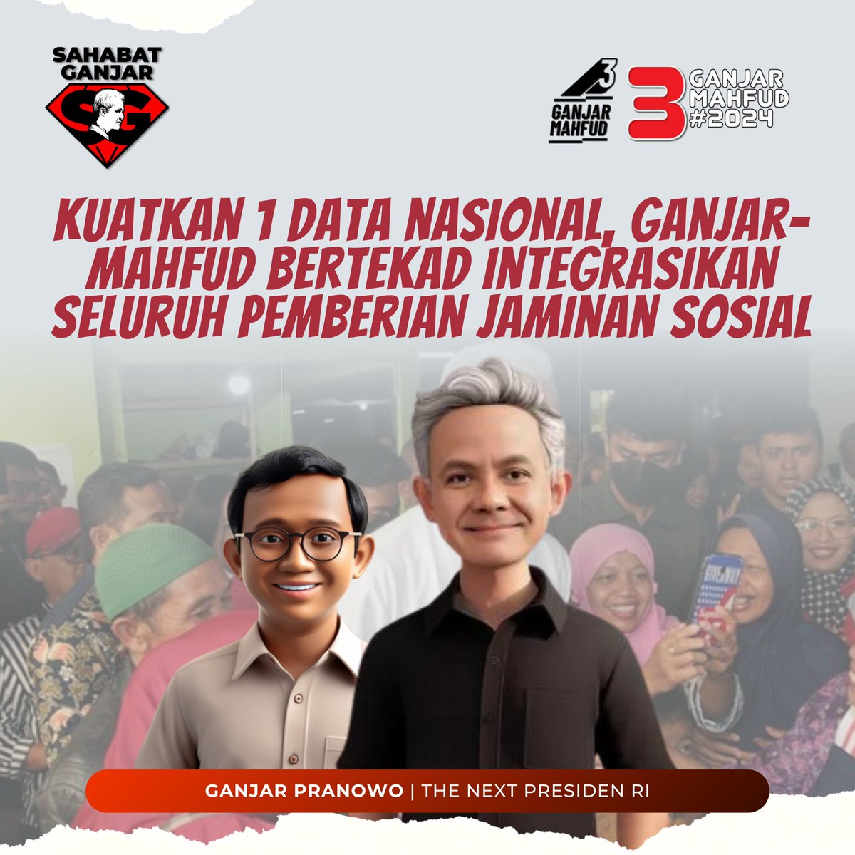 Kuatkan 1 data nasional, Ganjar-Mahfud bertekad integrasikan seluruh pemberian jaminan sosial

#SahabatGanjar #GanjarPranowo #Ganjar #MenangkanGanjar #GenerasiGotongRoyong