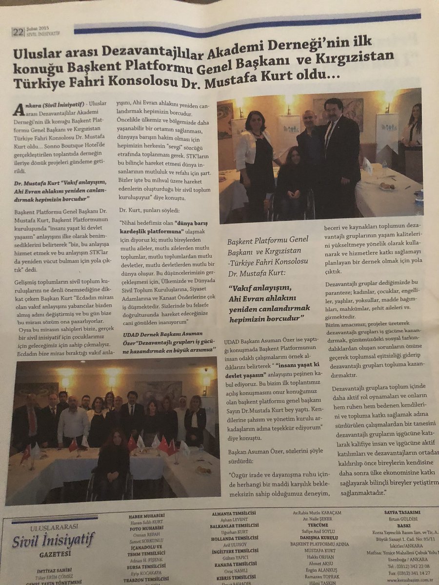 asumanozer06's tweet photo. Burada da kuruluş haberimiz Sivil İnsiyatif Gazetesi’nde Türkçe İngilizce.

Her daim yanımda olan Değerli büyüğüm Mustafa Kurt’u özlemle ve rahmetle anıyorum , çok özlüyorum😔
#UDAD
#Sivilİnsiyatif https://t.co/ooPOW7otlL