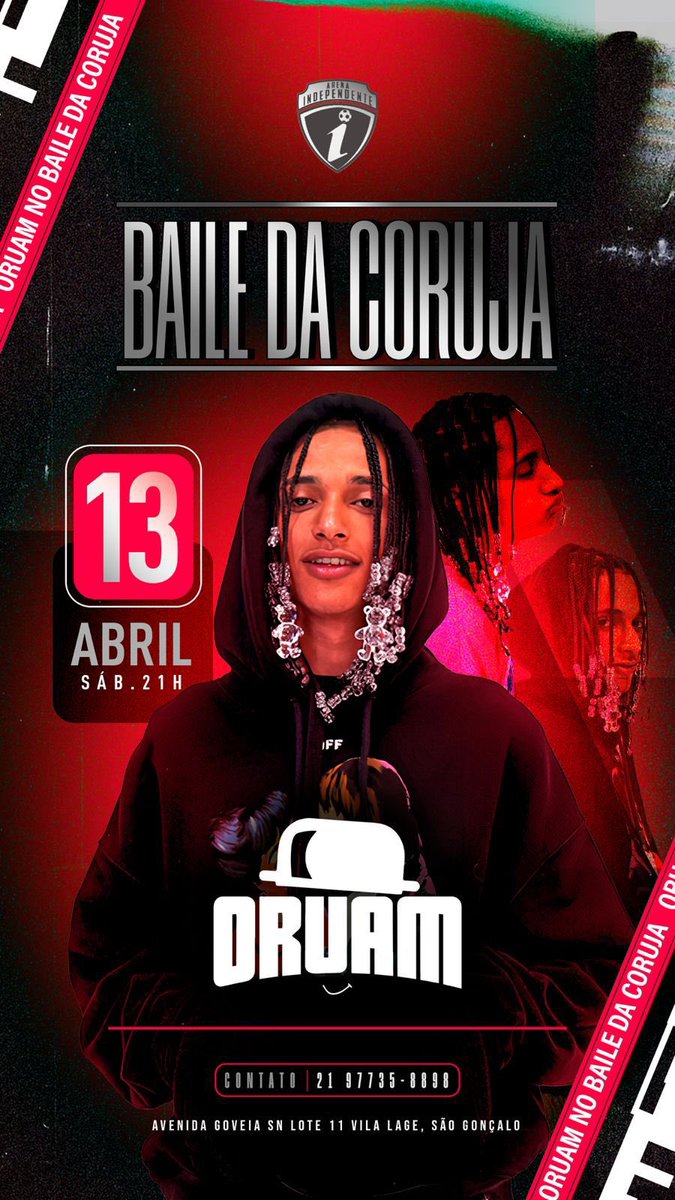 MAIS UMA EXPLOSÃO DIA 13/04 TEM CANTOR ORUAM NA SEGUNDA EDIÇÃO DO BAILE DA CORUJA NO ARENA INDEPENDENTE DJ RAFAEL DA CORUJA DJ RN DA CORUJA EQUIPE AVALANCHE 😮‍💨😮‍💨 CAMAROTES NO ALTO JÁ ESGOTADOS 😱 21977358898