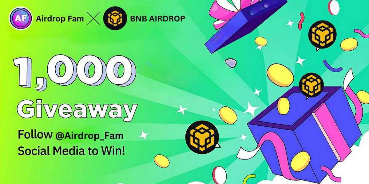 🔥New airdrop: BNB Airdrop 
 💸 Total Reward: 5 BNB 
🎁Refer Reward: 0.0004 BNB 
⏳Distribution: Instant 

🔗 Airdrop Link: t.me/BNBAirdropRefe…

👀How to join?
- Start Airdrop bot
- Complete All Tasks of Airdrop
- Submit Your BNB (BEP20) Wallet

#AirdropFam #FreeAirdrops