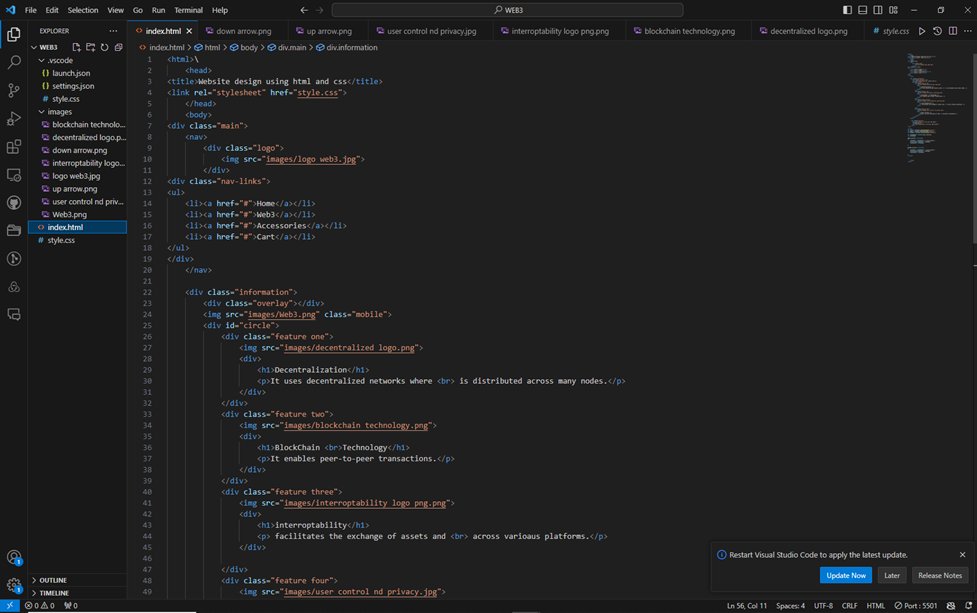 Flavouredo630's tweet photo. In my second project i designed a Web on 4 major features of WEB3

VS Code workspace
Check previous post for Results on this Project

Am open to your reviews and correction.

#100daysofcodechallenge #coding #FrontEndDeveloper #NoGreeForAnybody #secondproject #Web3 #web3features https://t.co/Z0uBZ00QWD