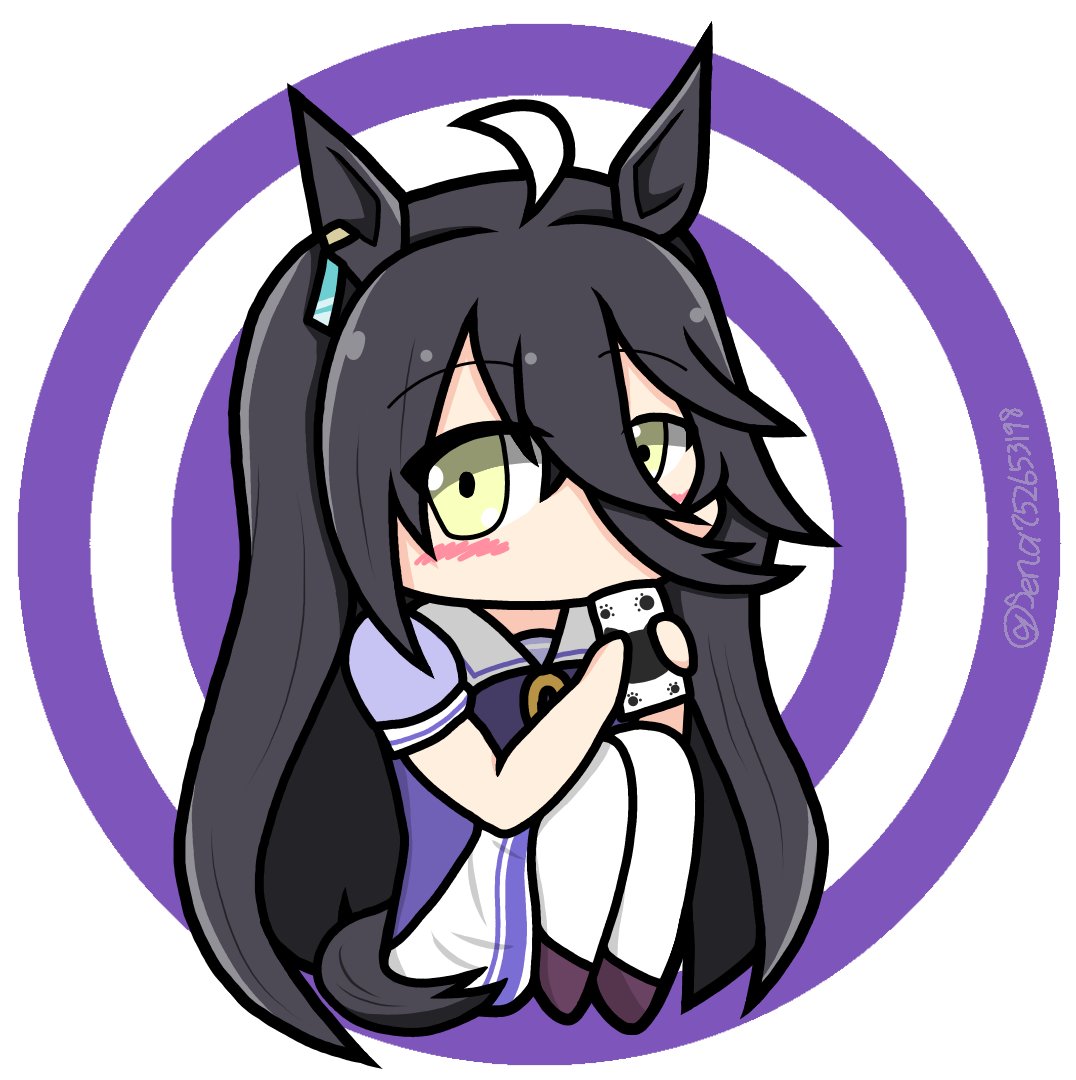 manhattan cafe (umamusume) 1girl black hair solo horse ears animal ears ahoge long hair  illustration images