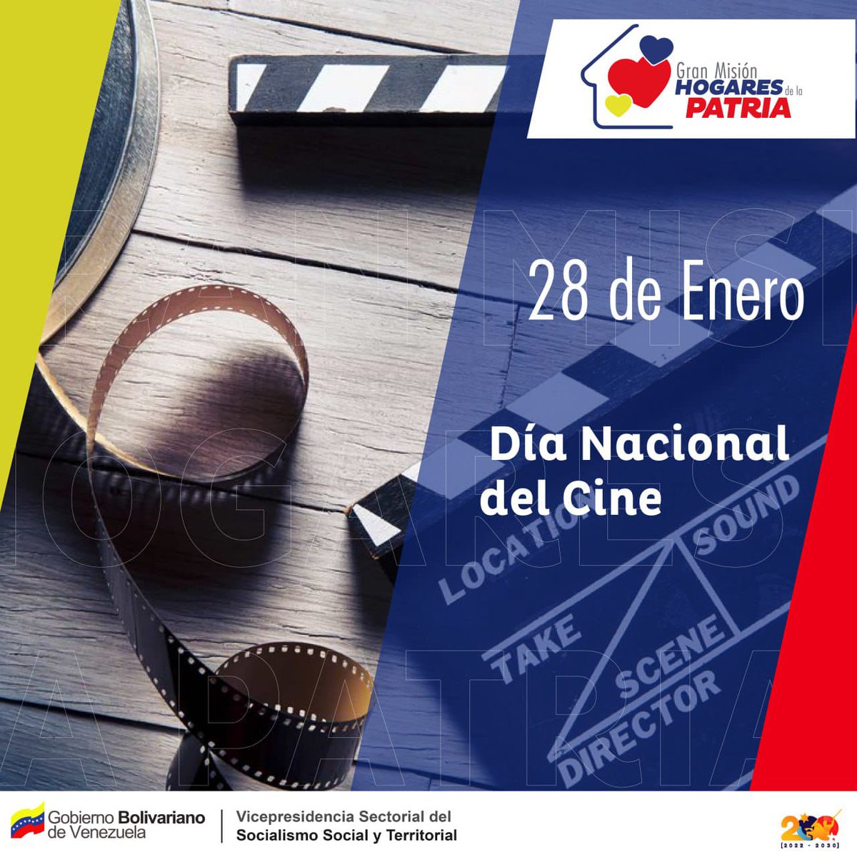 #EFEMÉRIDE 🗓️| Cada #28Ene se celebra el Día Nacional del Cine Venezolano, esta fecha coincide con la proyección, en 1897, de las primeras obras cinematográficas producidas en Venezuela, hecho que marcó el inicio de una trayectoria fílmica de 127 años. #PuebloEstableDePaz
