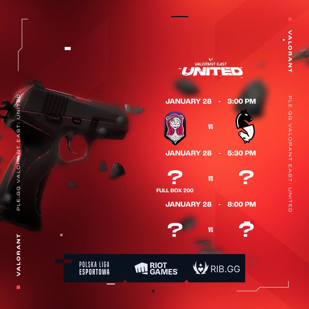 Valorant_PLE's tweet photo. The time has come! 😎 It's final day of the #EastUnited Monthly Cup #1 🔥🔥
🕒 15:00 CET
⚔️ @purpure_valo vs. @SzachMatVAL ⚔️
🕠 17:30 CET
⚔️ #FB200 vs. Match 1 Loser
🕗 20:00 CET
⚔️ GRAND FINAL ⚔️
Grab some 🍿 and join us at:
🇵🇱 https://t.co/yE1jrtC04n https://t.co/HW4rWILxvD