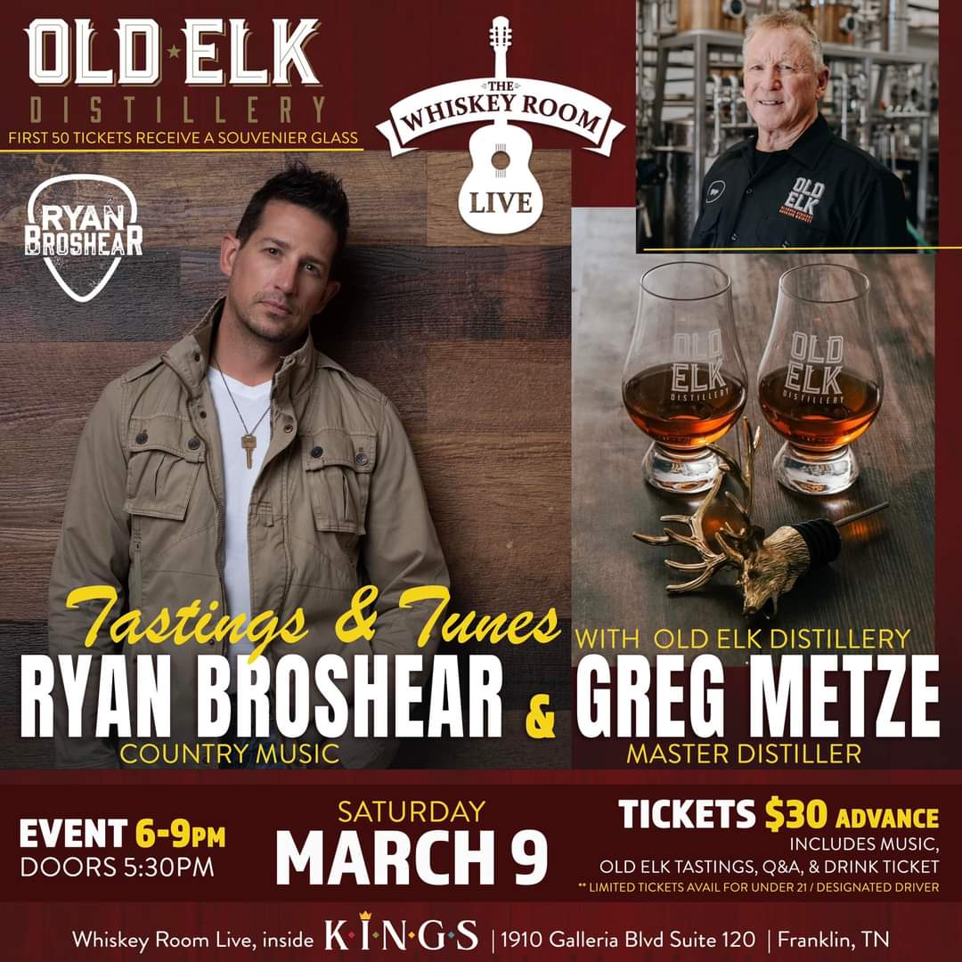 Excited to be pairing with <a href="/OldElkBourbon/">Old Elk Bourbon</a> for a show March 9th at Whiskey Room Live in Frankling, TN. Tickets are on sale now. Don't miss this unique night of entertainment. #countrymusic #whiskey #whiskeyroomlive whiskeyroomlive.ticketleap.com/oldelk/