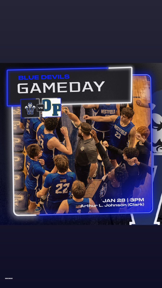 🚨Game Day🚨 🏀Westfield vs Oratory Prep🏀 🗓️ 1/28 ⏰ 3:00pm 📍 Arthur L. Johnson High 📺 @dubfieldsports @WHS_BlueDevils @WfieldBoosters @HisEyeSports