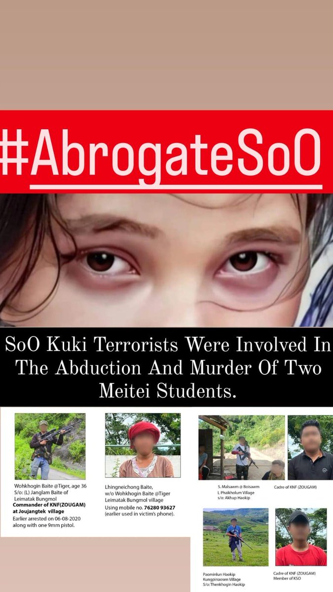 Mangka1Mangka's tweet photo. The integrity of the SoO agreement must be upheld to prevent further escalation of violence in Manipur. #AbrogateSoO #IndiaUnderAttack https://t.co/wZTtrWp9Ig