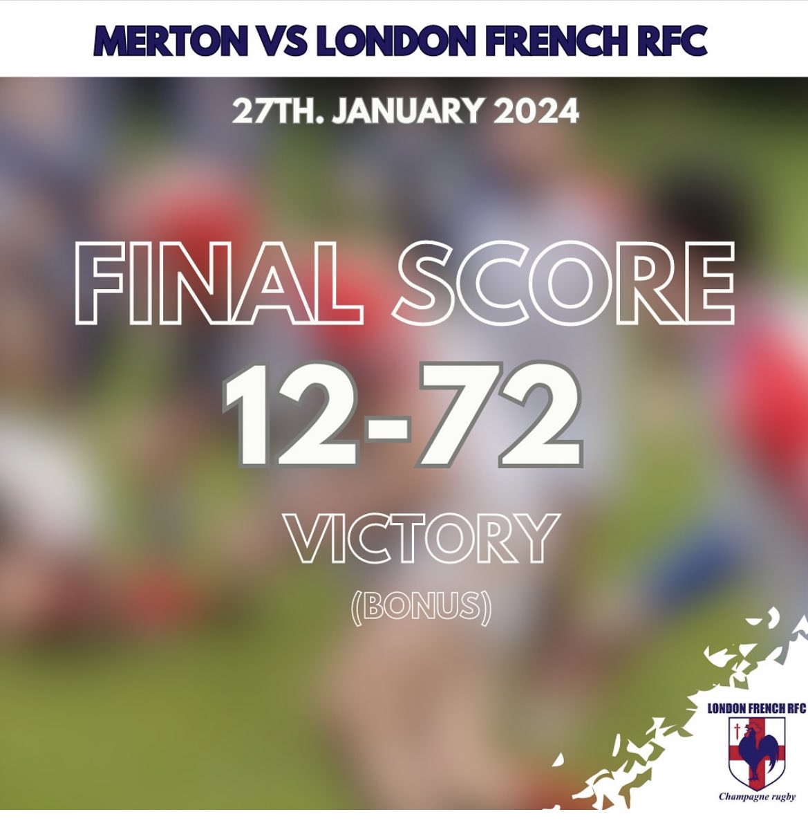 Another win for London French. And what a win!