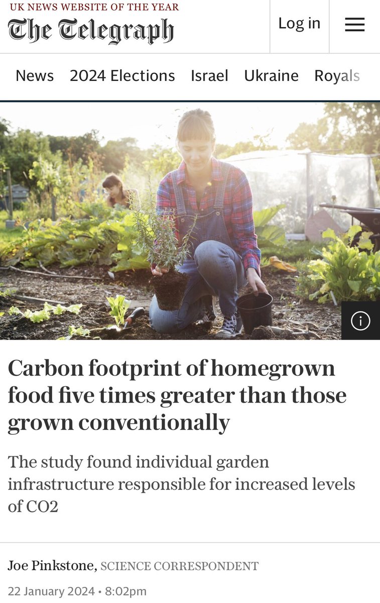 Growing your own food is now bad for the environment according to these clowns 🤡 That means it’s time to grow your own food