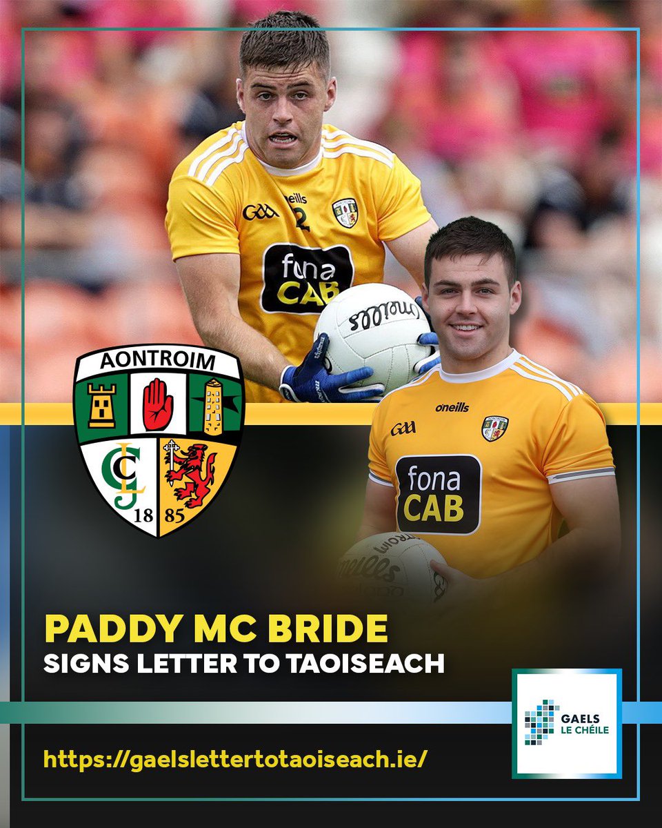 All to play for in the 2nd half as Antrim take on Limerick. Who’ll come out on top❓ Our campaign started in Antrim with thousands of signatures including superstar Patrick McBride 👏 Join with us & sign the letter to An Taoiseach 👇 gaelslettertotaoiseach.ie