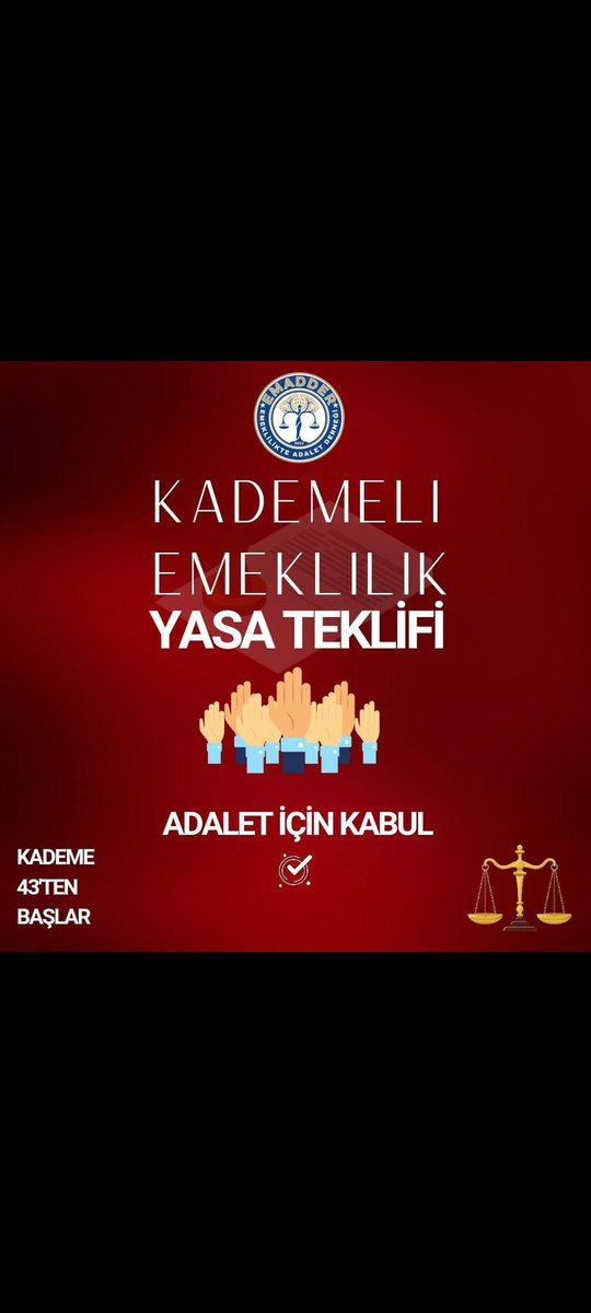 Bu adaletsizliği kabul etmek bu kadar zor olmamalı...
<a href="/EmadDernegi/">EMEKLİLİKTE ADALET DERNEĞİ ⚖️</a> <a href="/mihribanugurluu/">Mihriban UĞURLU ⚖️</a> 
#yeterartık
