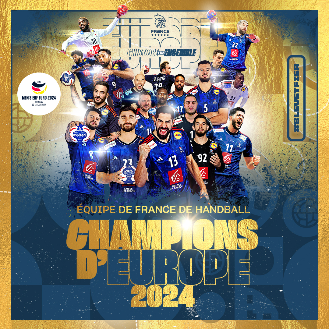 CHAMPIONS D'EUROPE ! 🏆 C'est fait ! Les BLEUS s'imposent face aux Danois et montent sur le toit de l'Europe !🔥 L'équipe de France décroche son 4e titre Européen 💪 BRAVO ET MERCI LES BLEUS 🤩🇫🇷 #BleuetFier