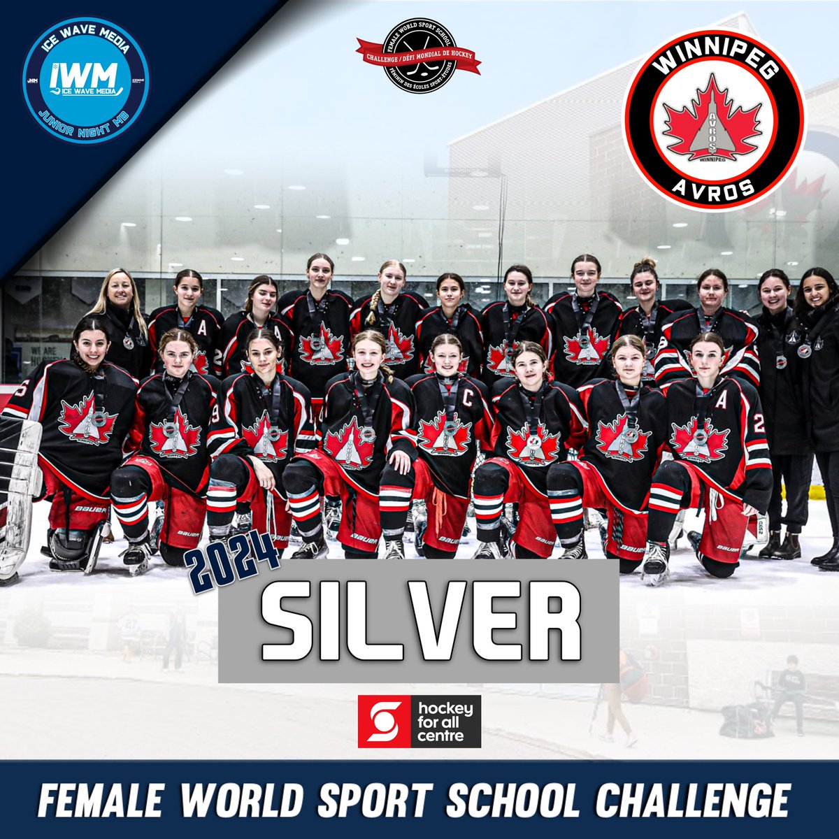 Ice Wave Media 🥅 (@icewavemediamb) on Twitter photo Congrats to the Winnipeg Avros capturing Silver here at the 2024 Female World Sport School Challenge.
🥈 <a href="/WinnipegAvros/">Winnipeg Avros</a>
<a href="/FWSSChallenge/">FWSSC</a>
A Darryl Gershman beauty 📸<a href="/darryl_gershman/">Darryl Gershman</a> Congrats to the Winnipeg Avros capturing Silver here at the 2024 Female World Sport School Challenge.
🥈 <a href="/WinnipegAvros/">Winnipeg Avros</a>
<a href="/FWSSChallenge/">FWSSC</a>
A Darryl Gershman beauty 📸<a href="/darryl_gershman/">Darryl Gershman</a>
