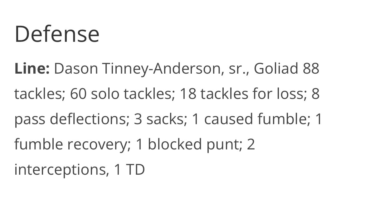 DasenAnderson's tweet photo. Blessed to receive the honor or 1st Team  Defense All-Area. Can’t wait for the next chapter of my football career- @goliadfootball @salazar_k6 https://t.co/CvUELwlffi