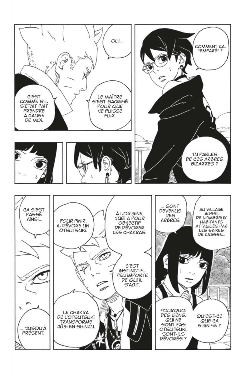 YamiGOAT15's tweet photo. Boruto qui parle de ce qu’il y a eu avec Sasuke pendant leur cavale à Sarada, franchement pas surpris et même de la réaction de Sarada.
Vu que les gens dans l’arbre sont théoriquement toujours en vie, elle ne s’inquiète pas car elle sait qu’il vit. #BorutoTwoBlueVortex6 #Boruto86 https://t.co/FV6cFbux0r