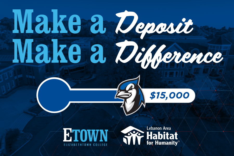 EtownCollege's tweet photo. Etown’s Make a Deposit, Make a Difference campaign is back for the fifth straight year! Class of 2028 enrollment deposits made between Jan. 8 and March 16 will be matched and donated to @LancLebHFH, with a goal of $15,000. #EducateForService
Read more: https://t.co/zZOdAfo2ei. https://t.co/EiUEyZv7IL