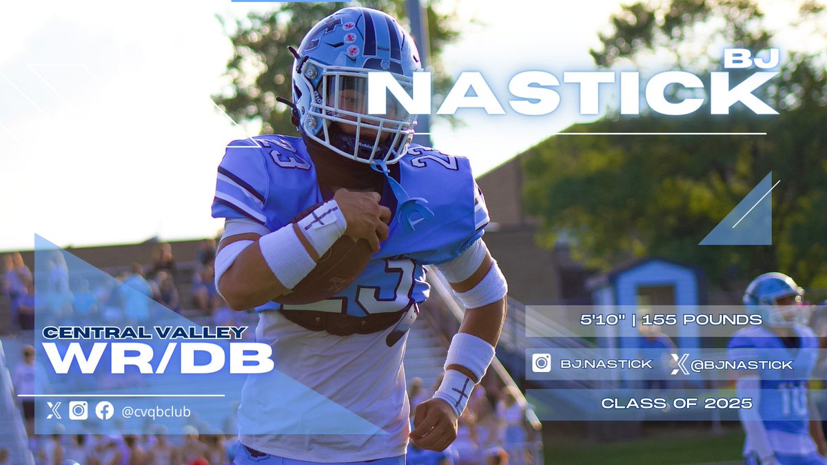 C/O 2025's @bjnastick is a defensive force with 82 career tackles. Known for his sure tackling and lockdown coverage, this season he's set to shine as a breakout wide receiver. Watch out for his dual-threat impact! <a href="/CoachLyonsCVfb/">Mark Lyons</a> <a href="/wpialsportsnews/">The Content King Sports Media</a> <a href="/PA_TodaySports/">PA Today</a> <a href="/WPIAL_Insider/">WPIAL Insider</a>