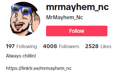 MrMayhem_Nc's tweet photo. @SexyGamerGear Had a Sexy Guitar hero / Clone hero stream. Just broke 4k followers on TikTok. The road to 5k Followers starts today. #staysexy https://t.co/9Rb40CnVIj