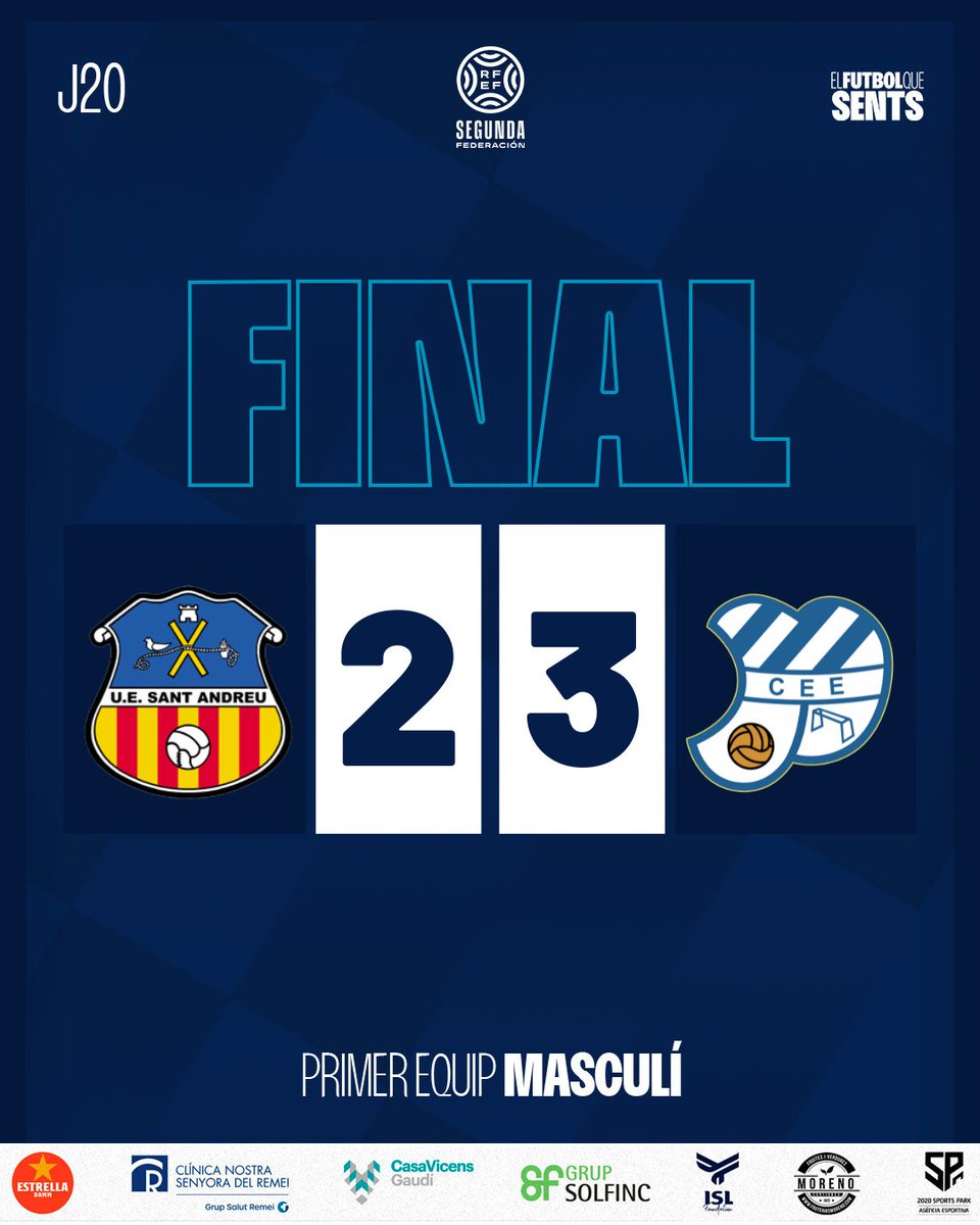 Final ⏹️ Sant Andreu 2 - Europa 3

CAU EL NARCÍS SALA!!!

EL LÍDER CONTRA TOT I TOTHOM!!!

QUINA BOGERIA, AFICIÓ!!!

⚽⚽⚽ SEEEEEEEEEEEH!!! 

#futbolcat #ViladeGràcia #SagradaFamília #EuropaEnJoc #2RFEF3
