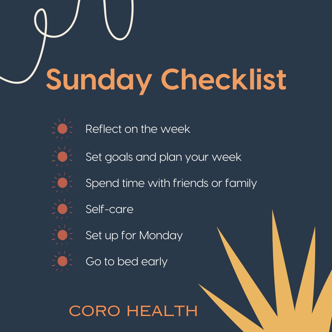 corohealth's tweet image. #SundayFunDay #SundayChecklist #SelfCareSunday
