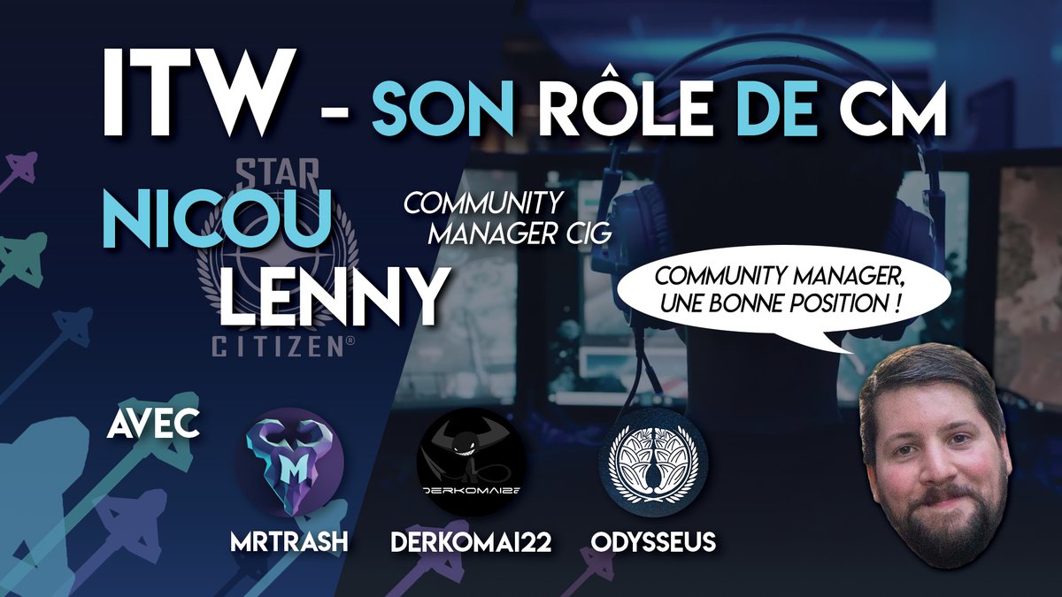 🎙️ Le 6 octobre dernier sur la chaîne Twitch de <a href="/DiscordSCF/">Star Citizen Francophone 🇫🇷 🇧🇪 🇨🇭 🇨🇦</a>, nous avons eu le plaisir d'interviewer <a href="/NicouLenny/">Nicou</a>, community manager francophone de <a href="/CloudImperium/">Cloud Imperium Games</a>, en compagnie de <a href="/RealMrTrash/">MrTrash</a> et <a href="/Derkomai22/">Derko</a>.

🎞️ Voici la première de nos deux vidéos "best of" de l'interview !

👉
