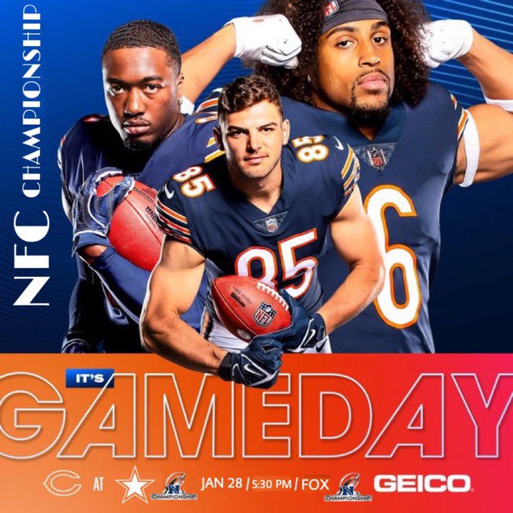 Get up, Chicago‼️

It’s GAMEDAY 🐻⬇️🏈

#NFCChampionship | #CHIvsDAL