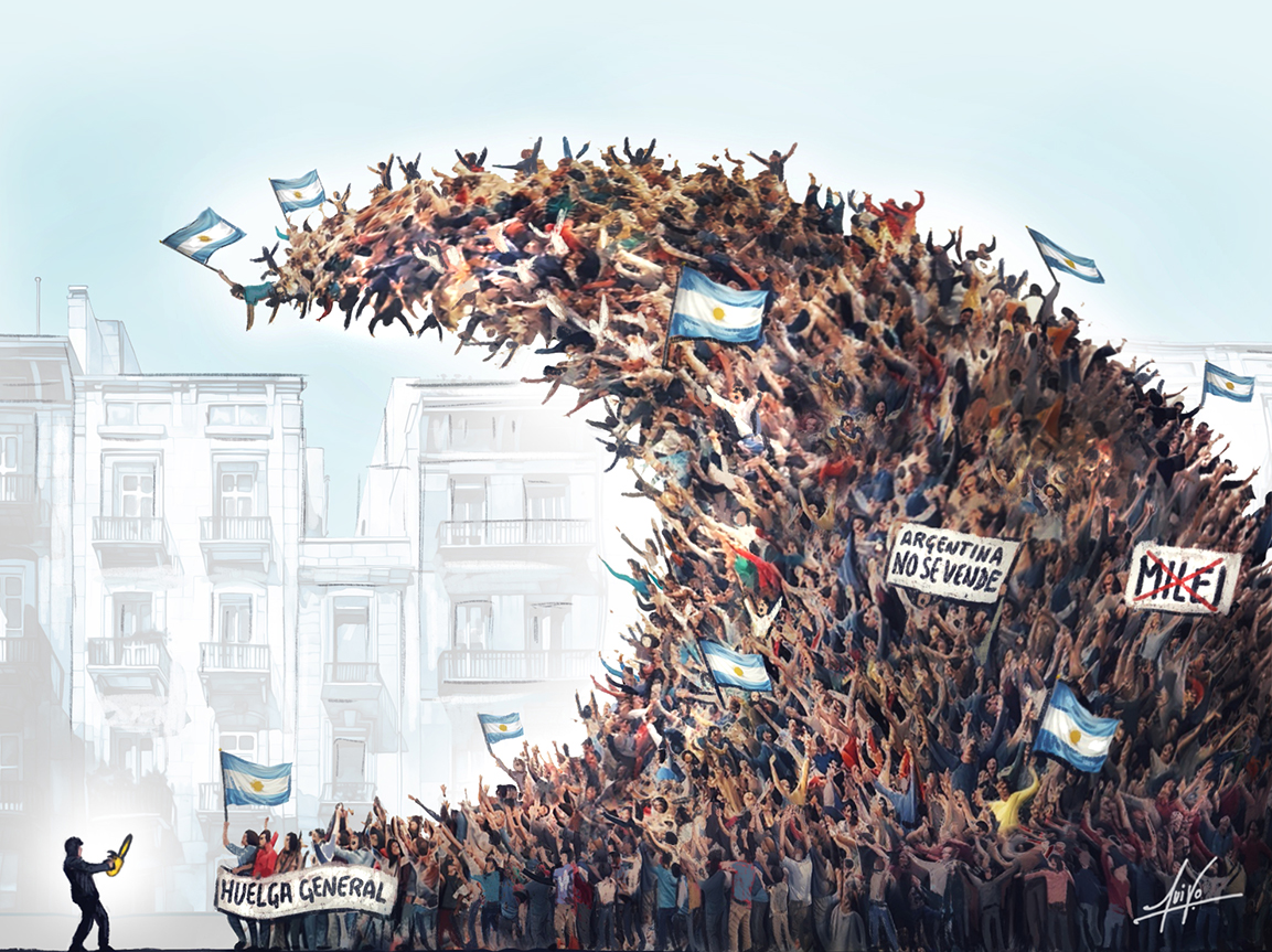 luisoarte's tweet photo. "Solo el pueblo salva al pueblo" 🌊✊🇦🇷
🎨Dibujado para @diario_red_ https://t.co/2DmZB91Iqt