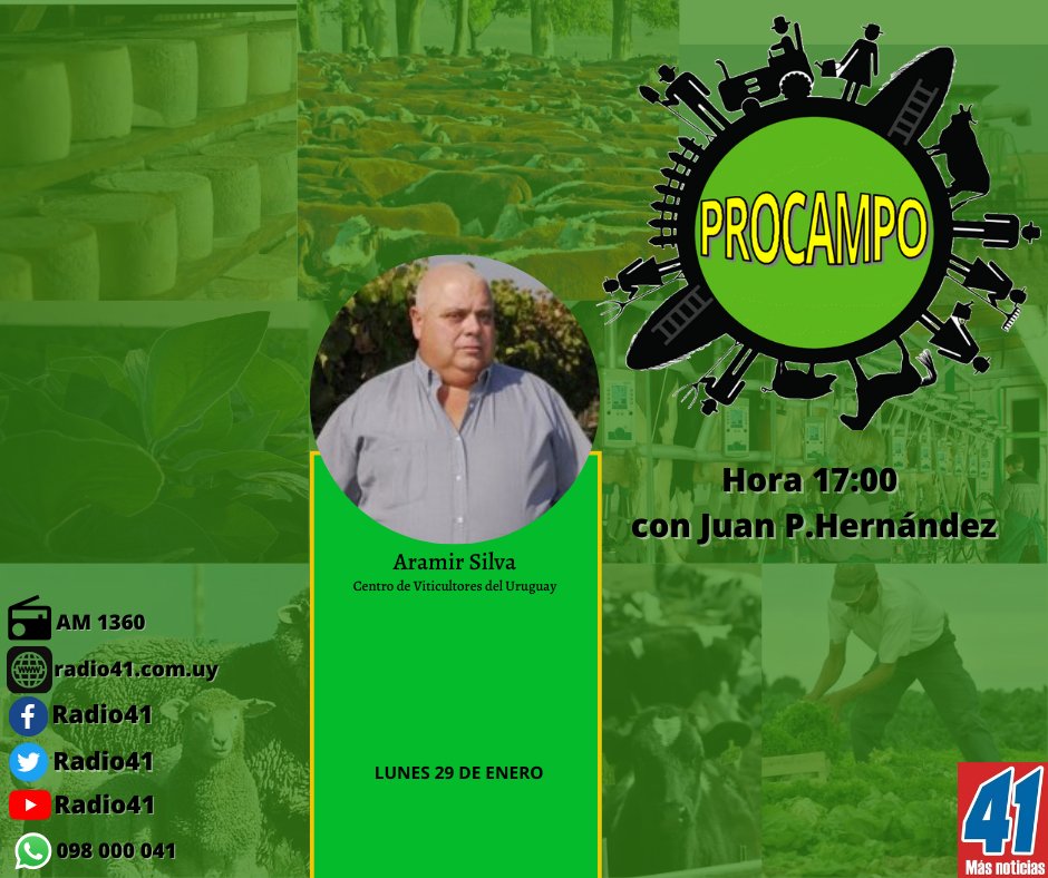 Hoy en #Procampo hablamos con el nuevo presidente del Centro de Viticultores del Uruguay, Aramir Silva, sobre el presente del sector y sus desafíos.

@ruralSJ 
@HernandezJuanpe 
@ruralSJ
@crjultei
@vickyz18
@DiegoPerez_40
@JaquieBecerra
@SebaBuffa 
@CarolinaFasiolo