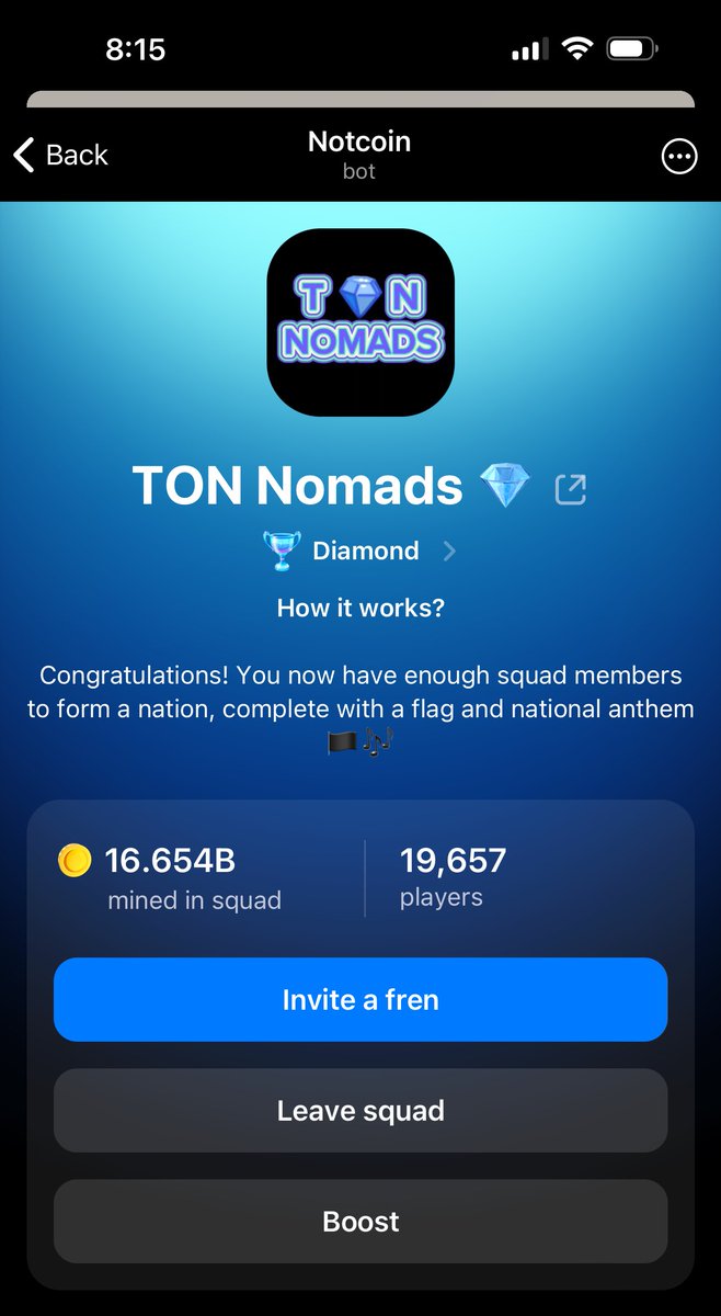 0xdamx's tweet photo. Do you know you can earn free money mining #Notcoin in @TonNomads Squad ?

More details here: https://t.co/rLIaYuHBjz https://t.co/Du3SFykO2u