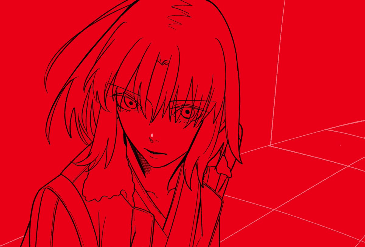 両儀式(空の境界) 「線画」|キミドリヅクシのイラスト