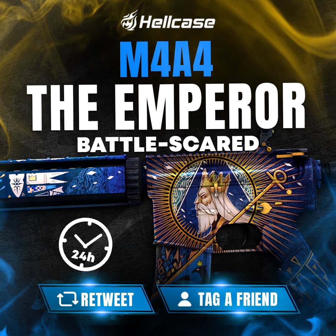 hellcase's tweet photo. 🎁 FAST GIVEAWAY 🏁

👇 Tag Your Best Friend &amp; Like
🚀 Follow us
🔥 Retweet this post
😎 The winner of the previous giveaway is @SoaresCS3 

#hellcase #csgo #cs2 #csgoskin #csgoskins #csgoskinsgiveaway #csgocases #csgocase #hellcasegiveaway #csgoskinsfree #csgoskinsgiveaway https://t.co/lBlVYzbPpX